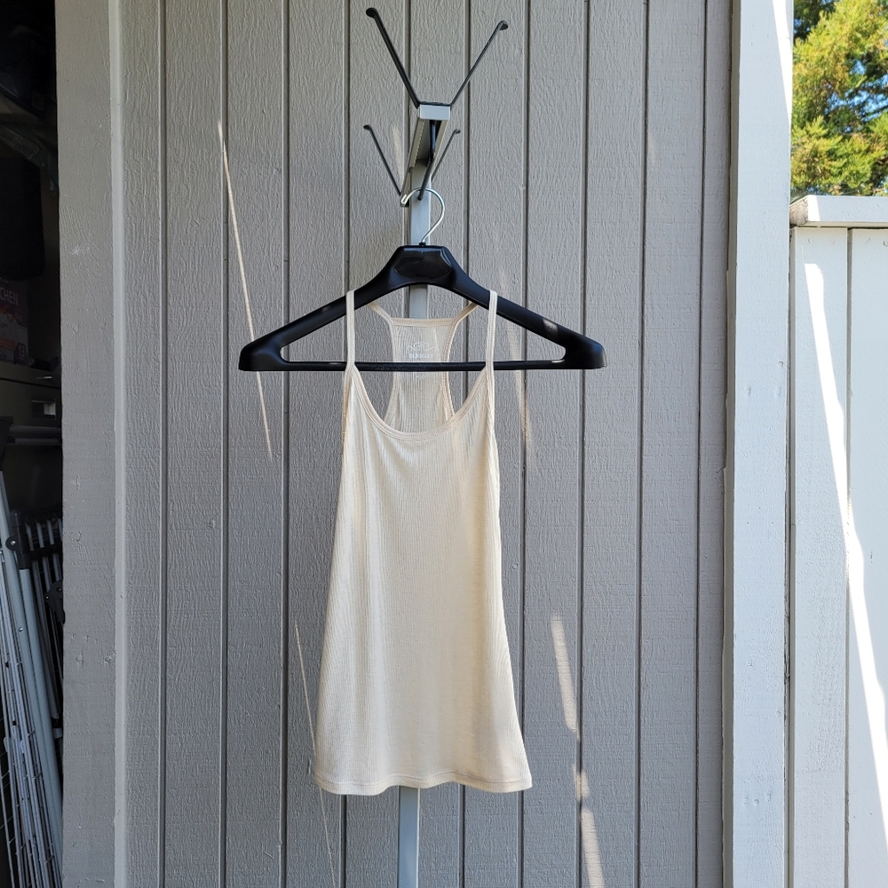 2011 NWOT Lightweight Ribbed Halter Tank Top Small Cream | Old Navy - Picture 12 of 14